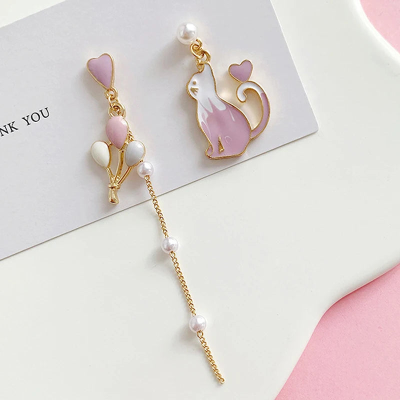Boucle d'oreilles dépareillé style Coréen