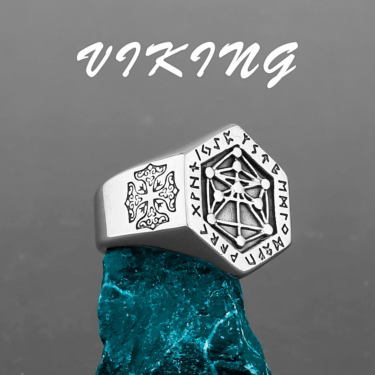 Anneau Rune nordique Kabbalah Totem