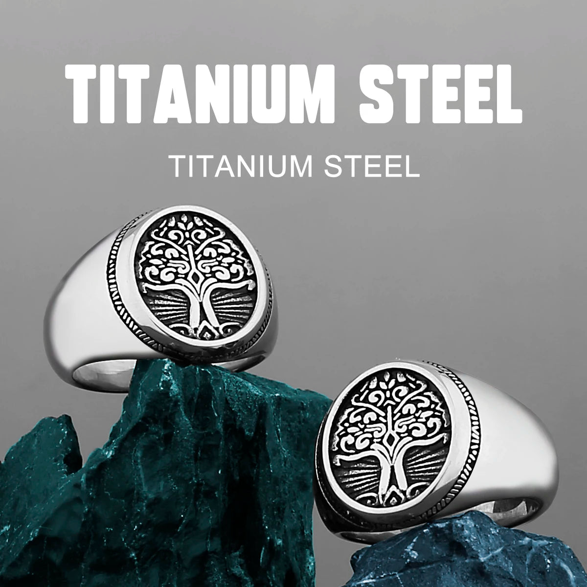 Anneaux viking Arbre de vie en Acier Inoxydable