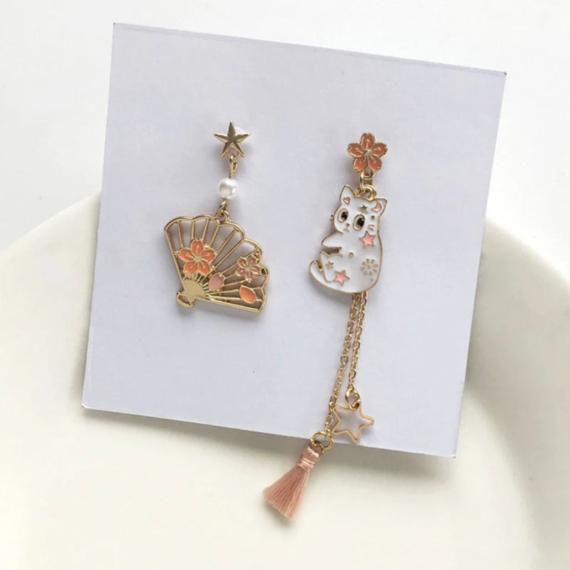 Boucle d'oreilles dépareillé style Coréen