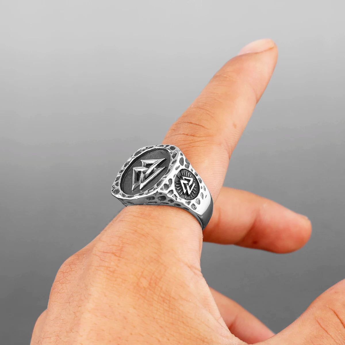 Valknut Viking Rings for Man Vintage Stainless Steel Punk Ring Fashion Jewelry Hippop Mygrillz
