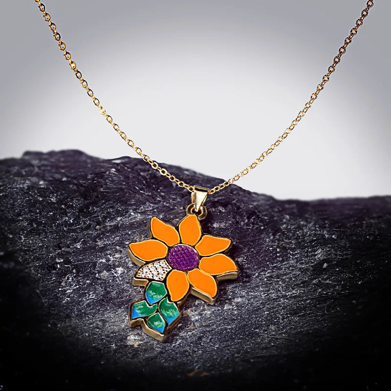 Pendentif Sun Flower Argent S925 & Zirconium