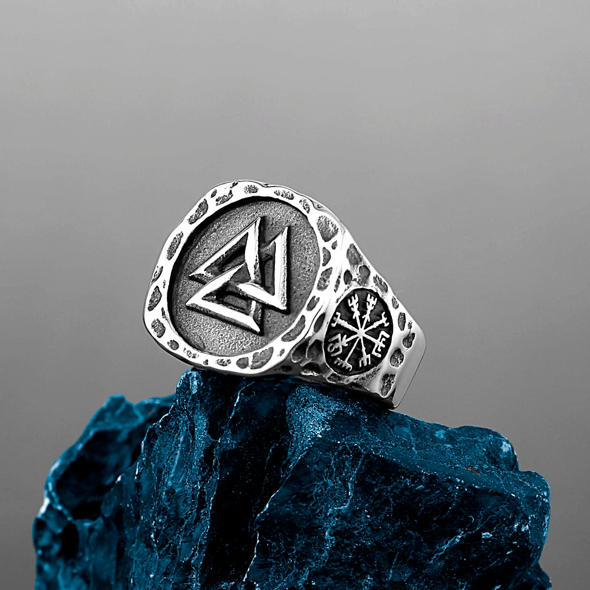 Valknut Viking Rings for Man Vintage Stainless Steel Punk Ring Fashion Jewelry Hippop Mygrillz