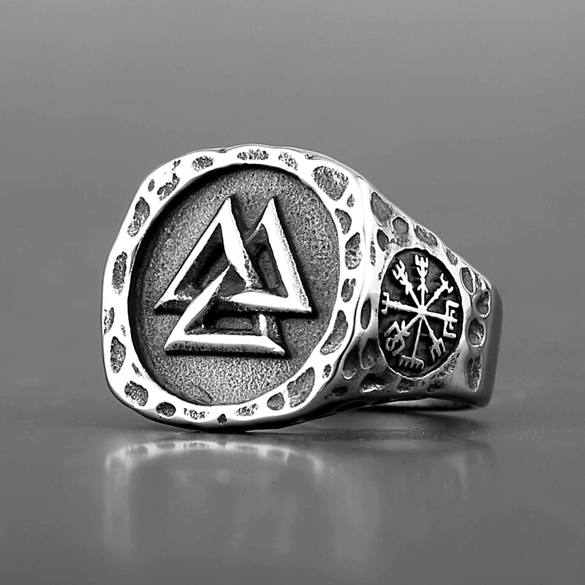 Valknut Viking Rings for Man Vintage Stainless Steel Punk Ring Fashion Jewelry Hippop Mygrillz