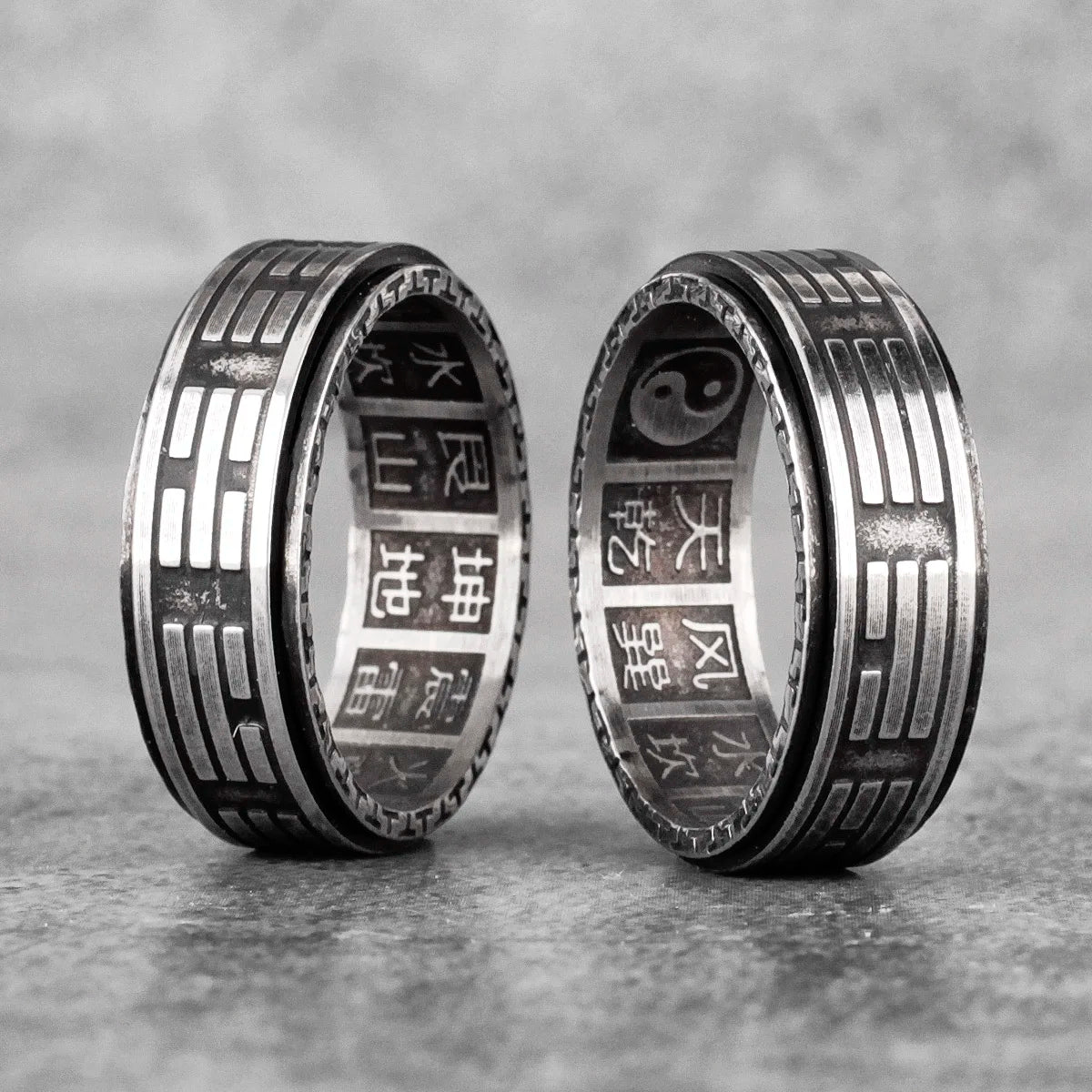 Bague rotative style Taoïste
