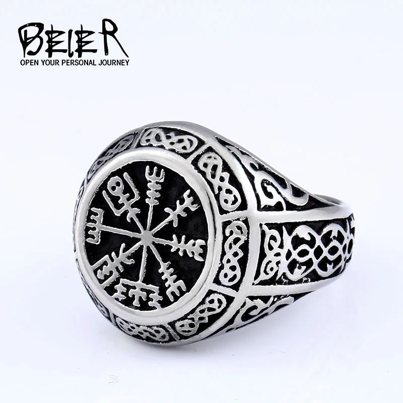 Beier 316L Stainless steel nose viking men ring Dragon Animal Pagan Odin Amulet Vegvisir scandinavian fashion jewelry BR8-622