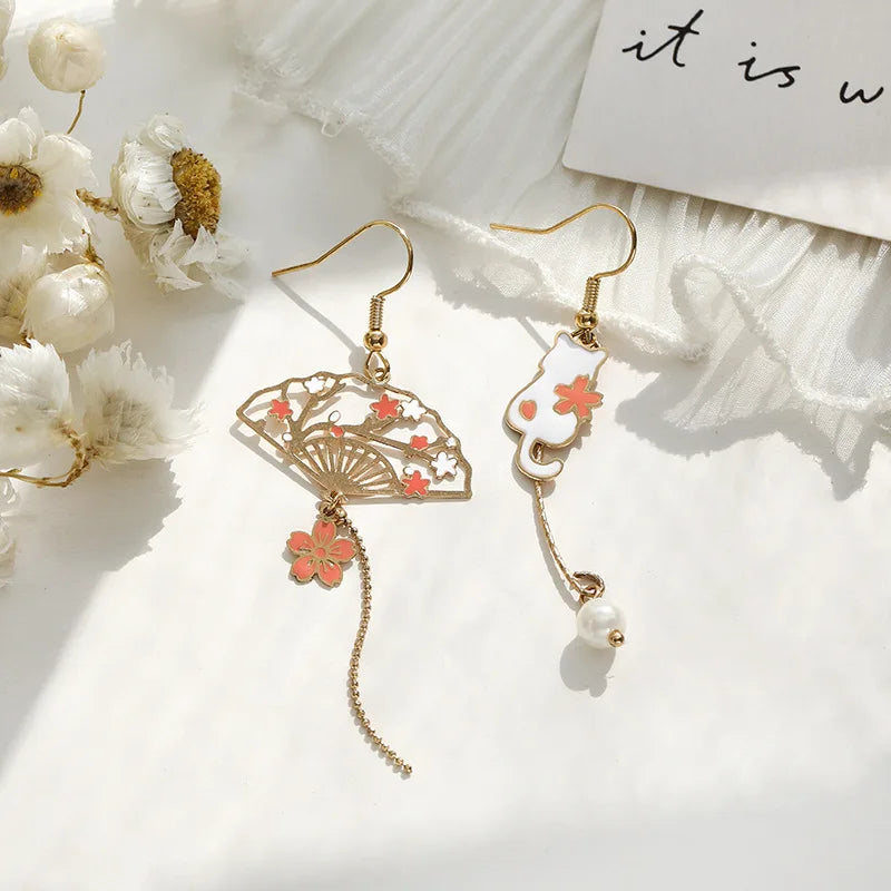 Boucle d'oreilles dépareillé style Coréen