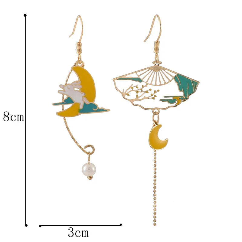 Boucle d'oreilles dépareillé style Coréen