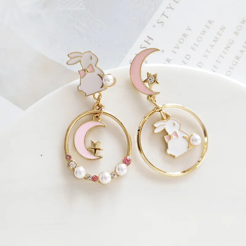 Boucle d'oreilles dépareillé style Coréen