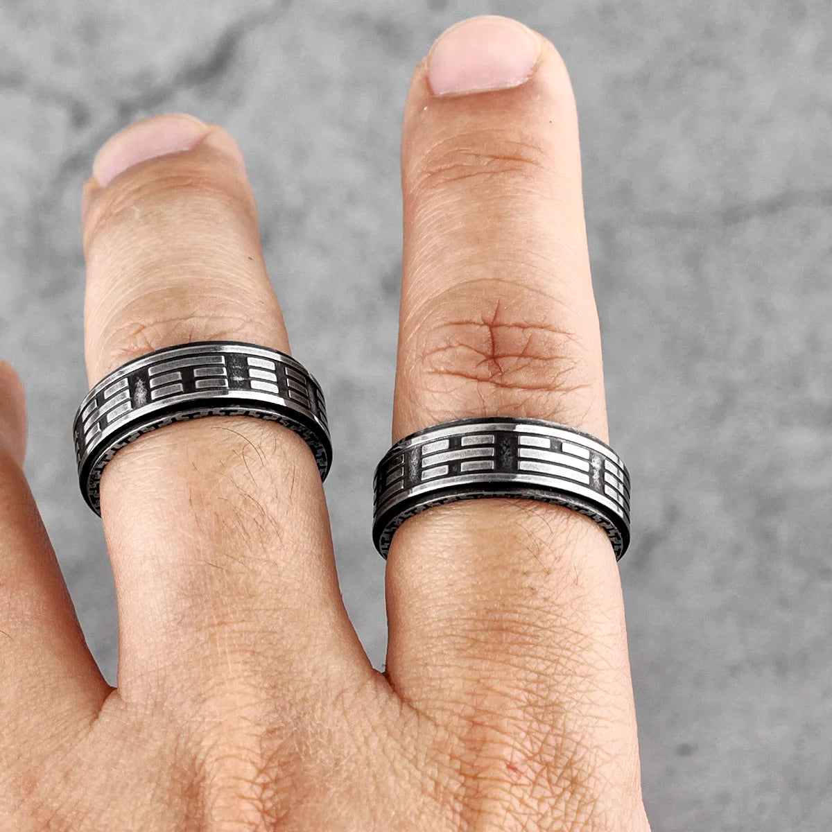 Bague rotative style Taoïste