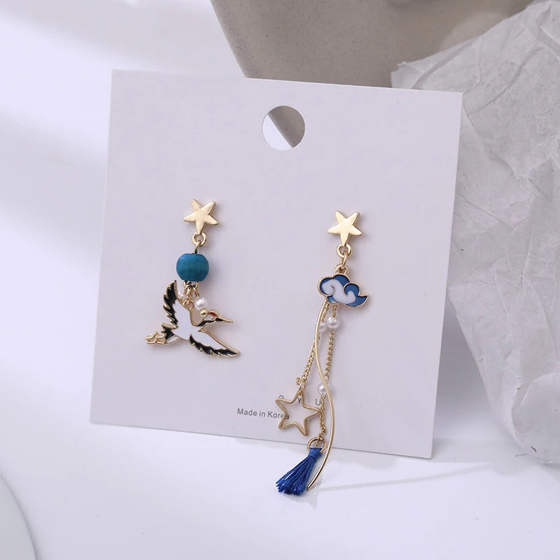Boucle d'oreilles dépareillé style Coréen