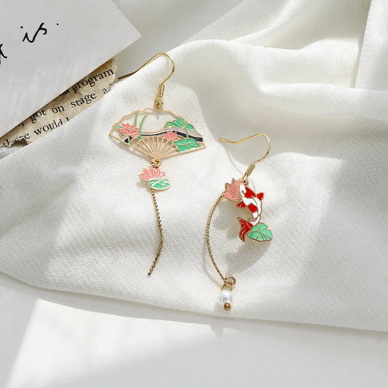 Boucle d'oreilles dépareillé style Coréen