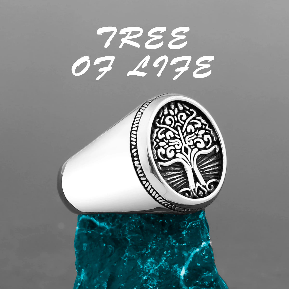 Anneaux viking Arbre de vie en Acier Inoxydable