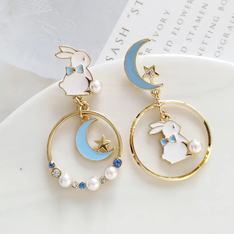 Boucle d'oreilles dépareillé style Coréen