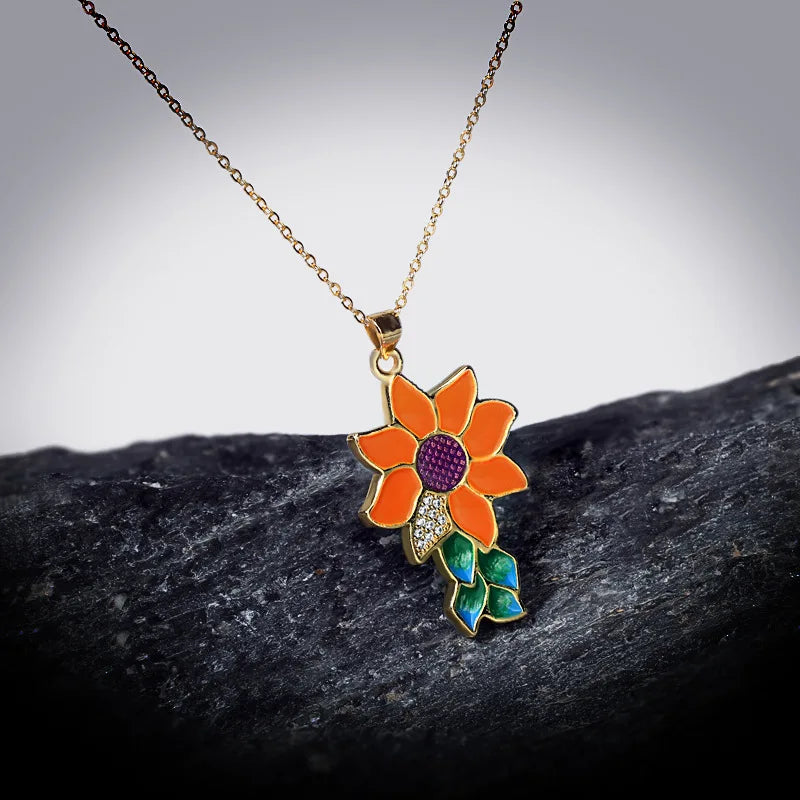 Pendentif Sun Flower Argent S925 & Zirconium