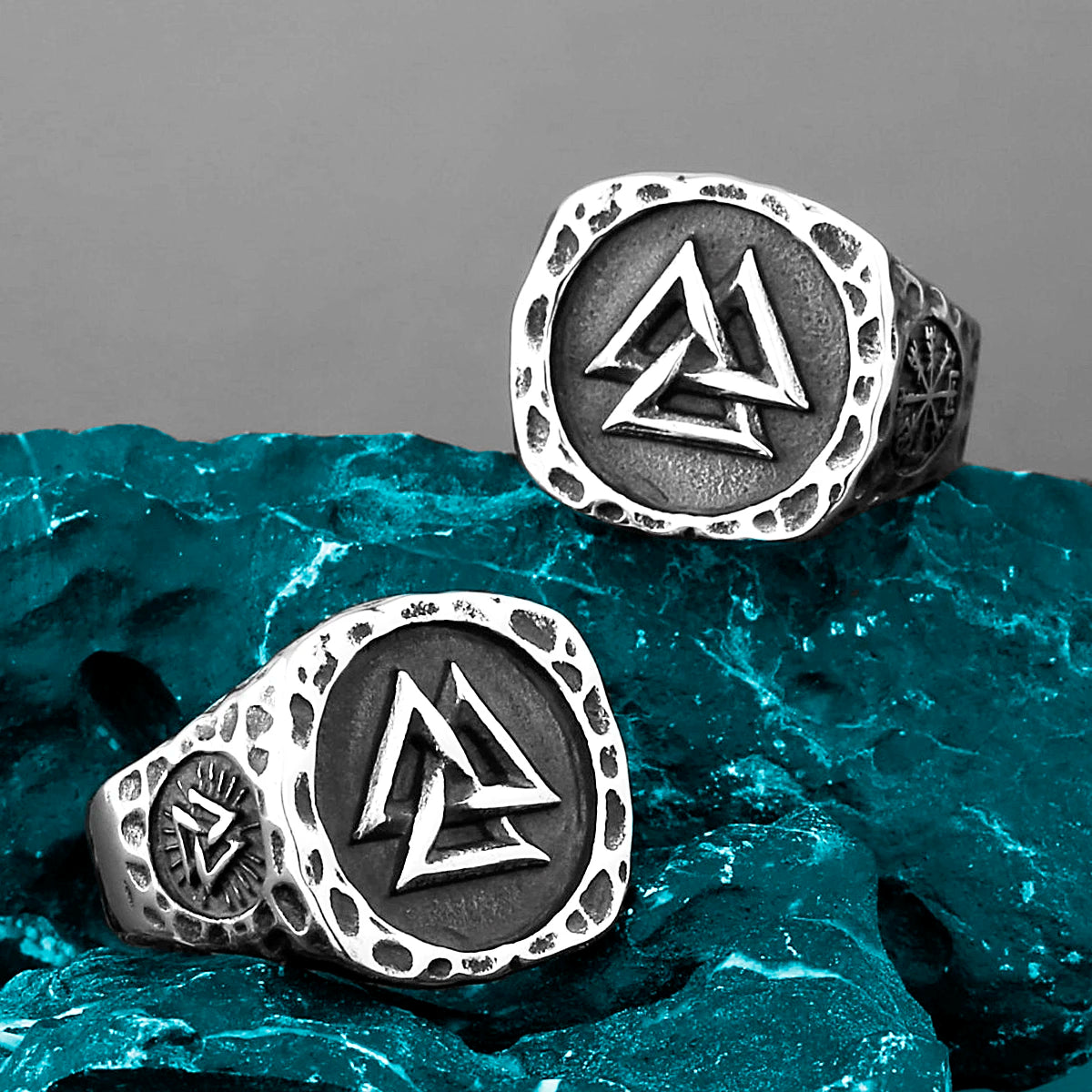 Valknut Viking Rings for Man Vintage Stainless Steel Punk Ring Fashion Jewelry Hippop Mygrillz