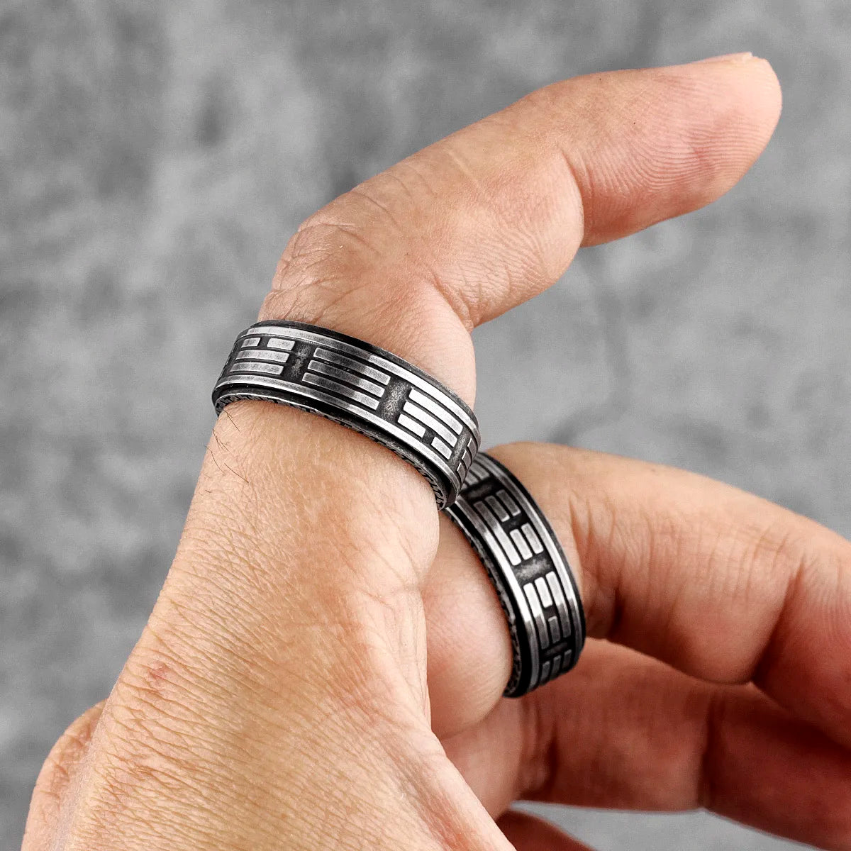 Bague rotative style Taoïste