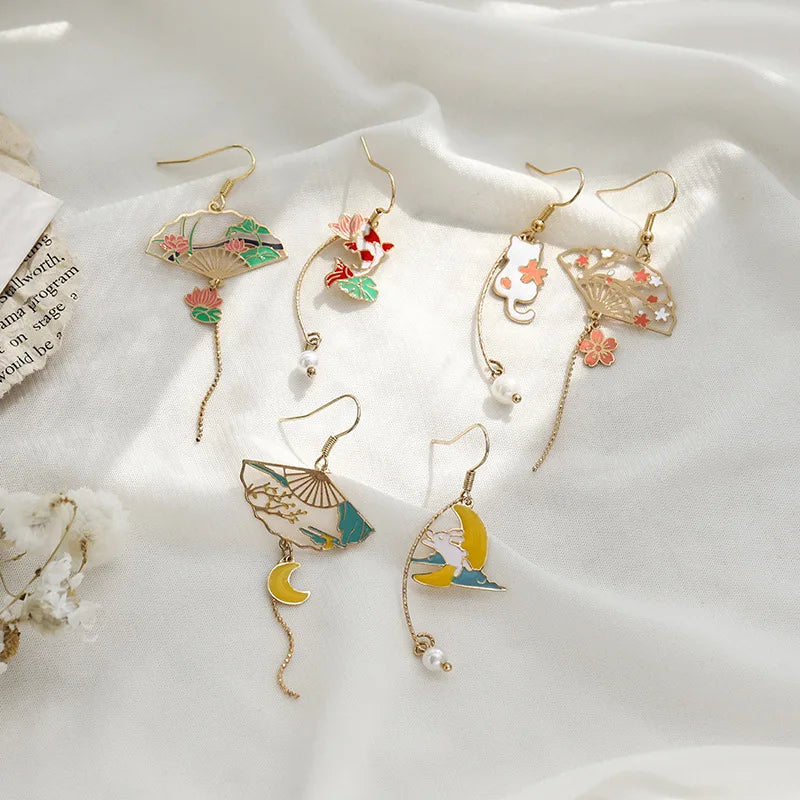 Boucle d'oreilles dépareillé style Coréen