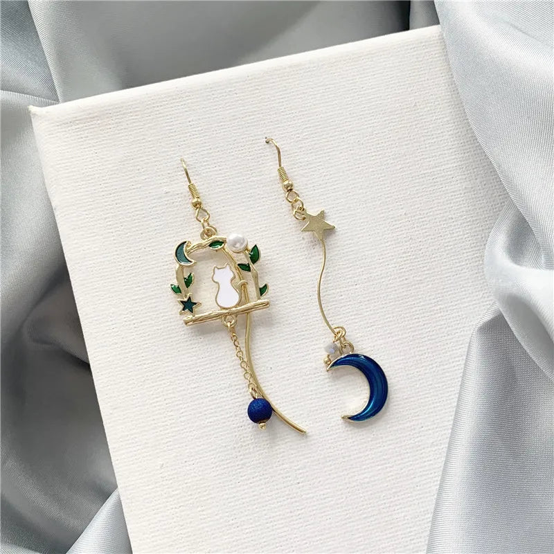 Boucle d'oreilles dépareillé style Coréen