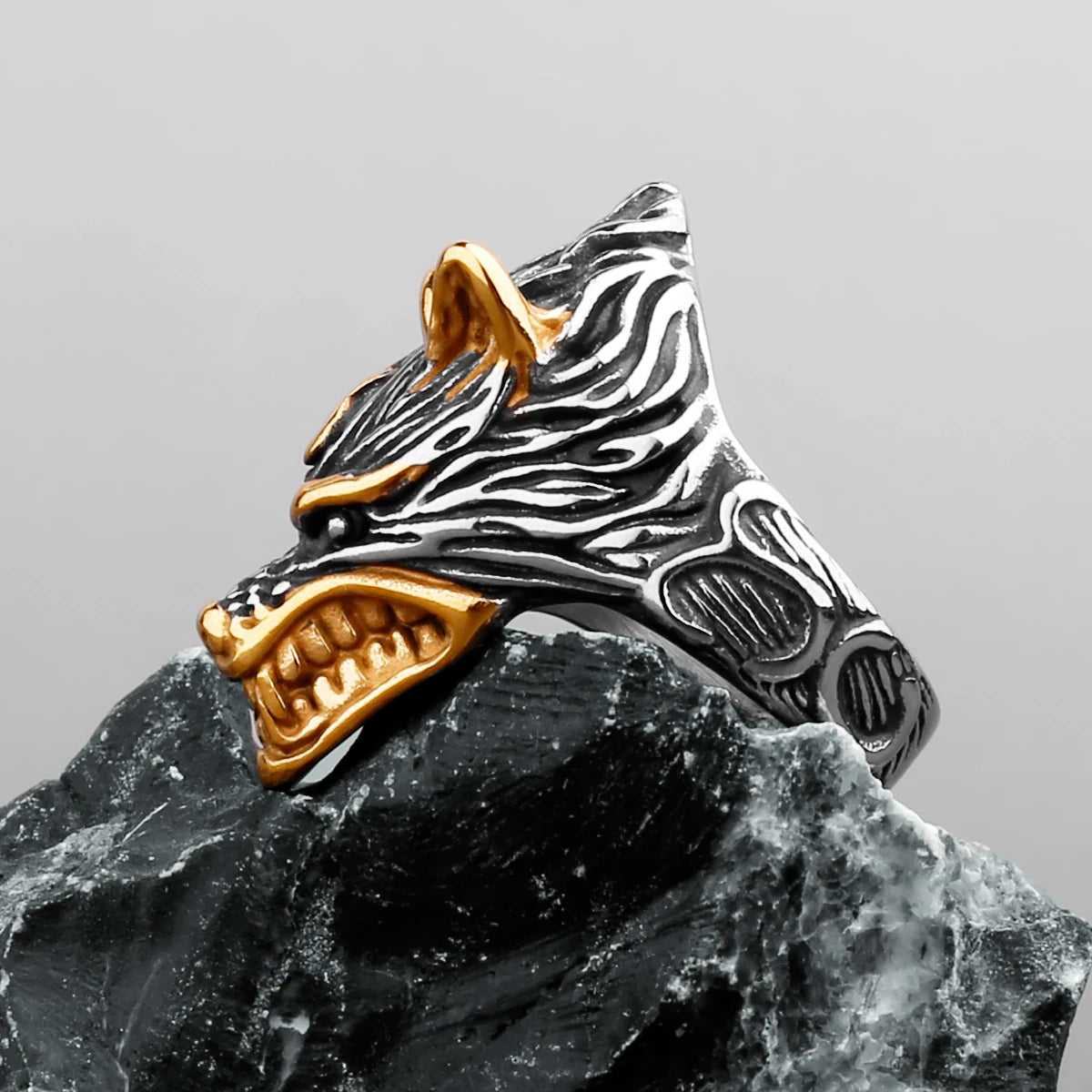 Anneaux Loupe des Marais Fenrir fils de Loki Acier Inoxydable