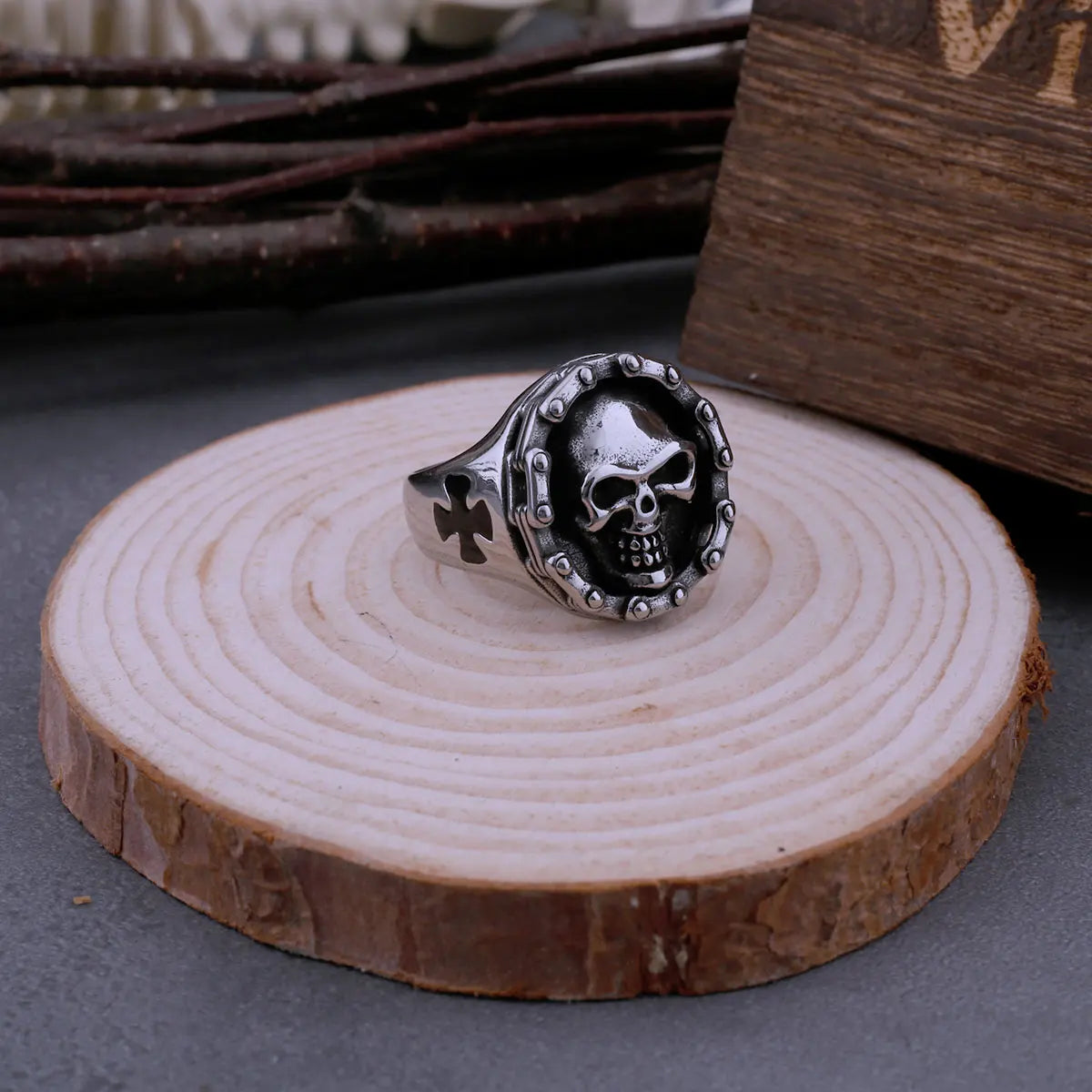 Bague Skull & Chain