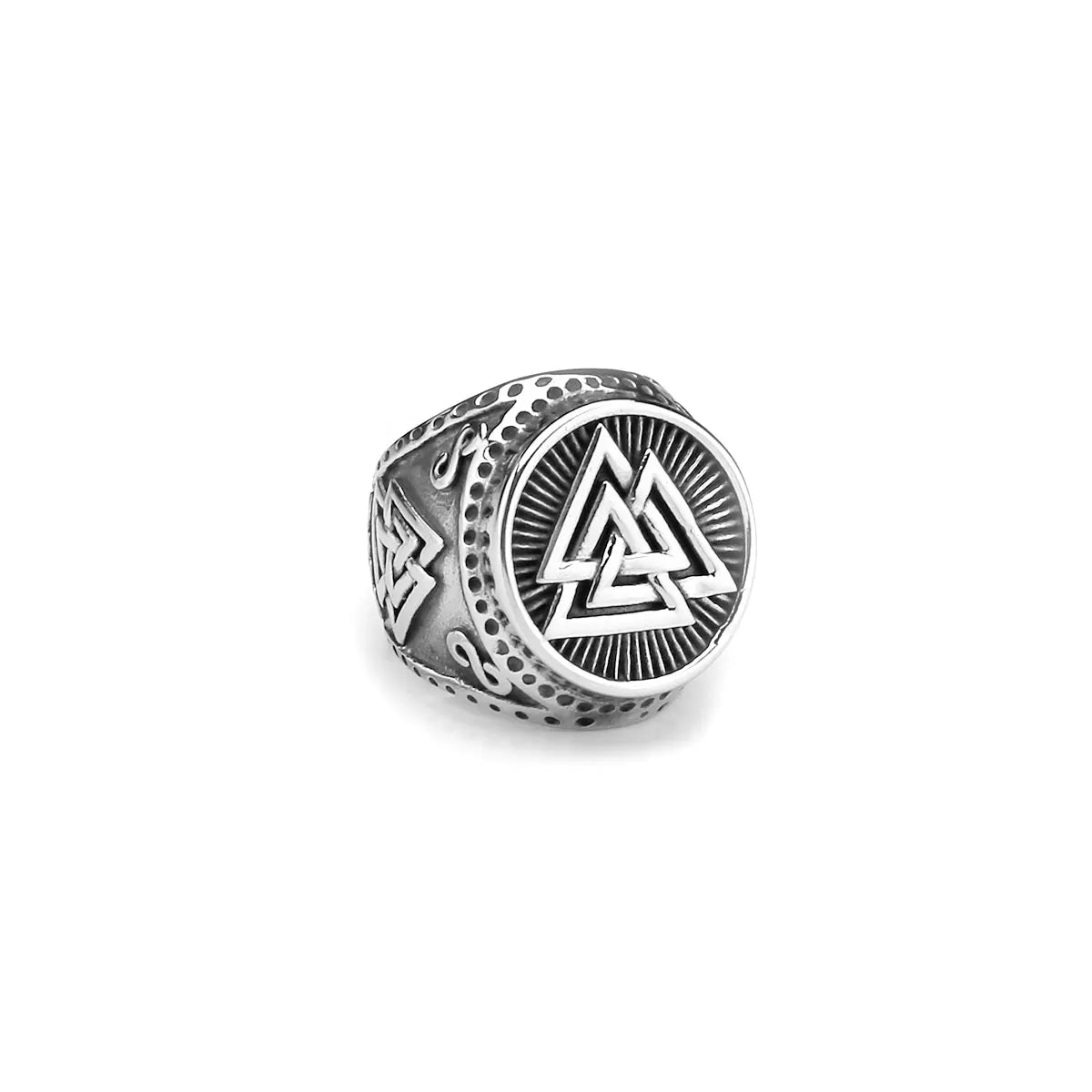New Creative Viking Vintage Valknut Rune Ring Men Stainless Steel Trendy Ring Biker Boy Fashion Jewelry Gifts Wholesale
