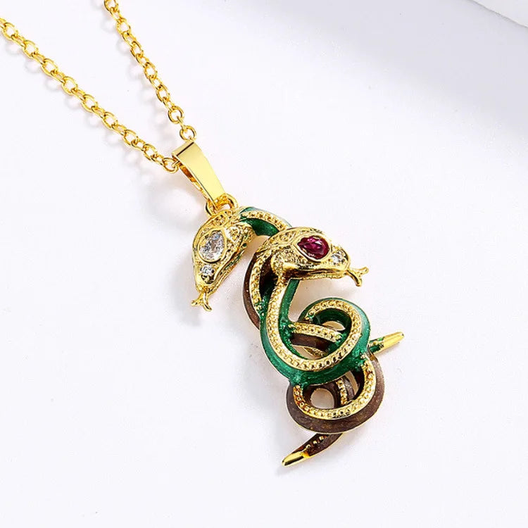 Set Bijoux Serpent entrelacé Bague/Boucle d'oreilles/Pendentif