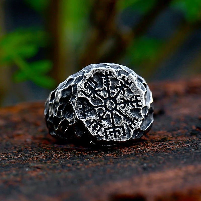 Anneaux Design Rune Viking Acier Inoxydable