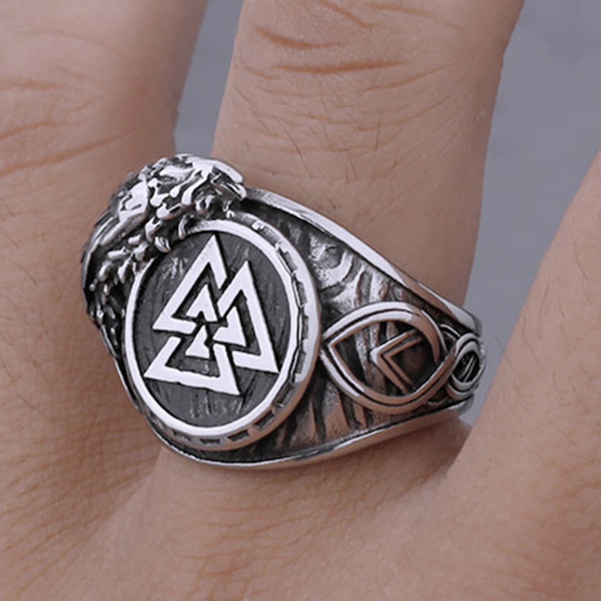 Anneaux Valknut crow