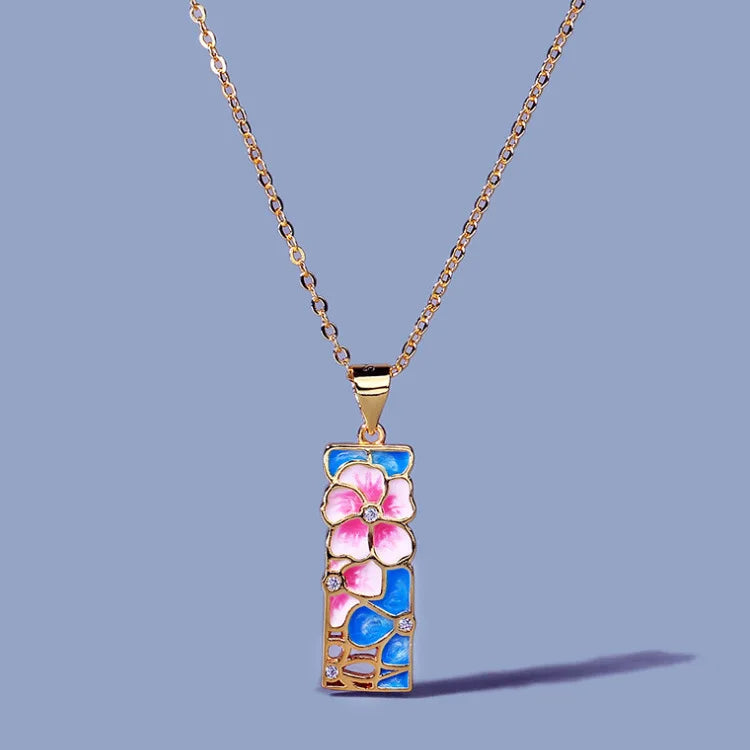 Set Bijoux Pink flower Bague/Boucle d'oreilles/Pendentif fait main