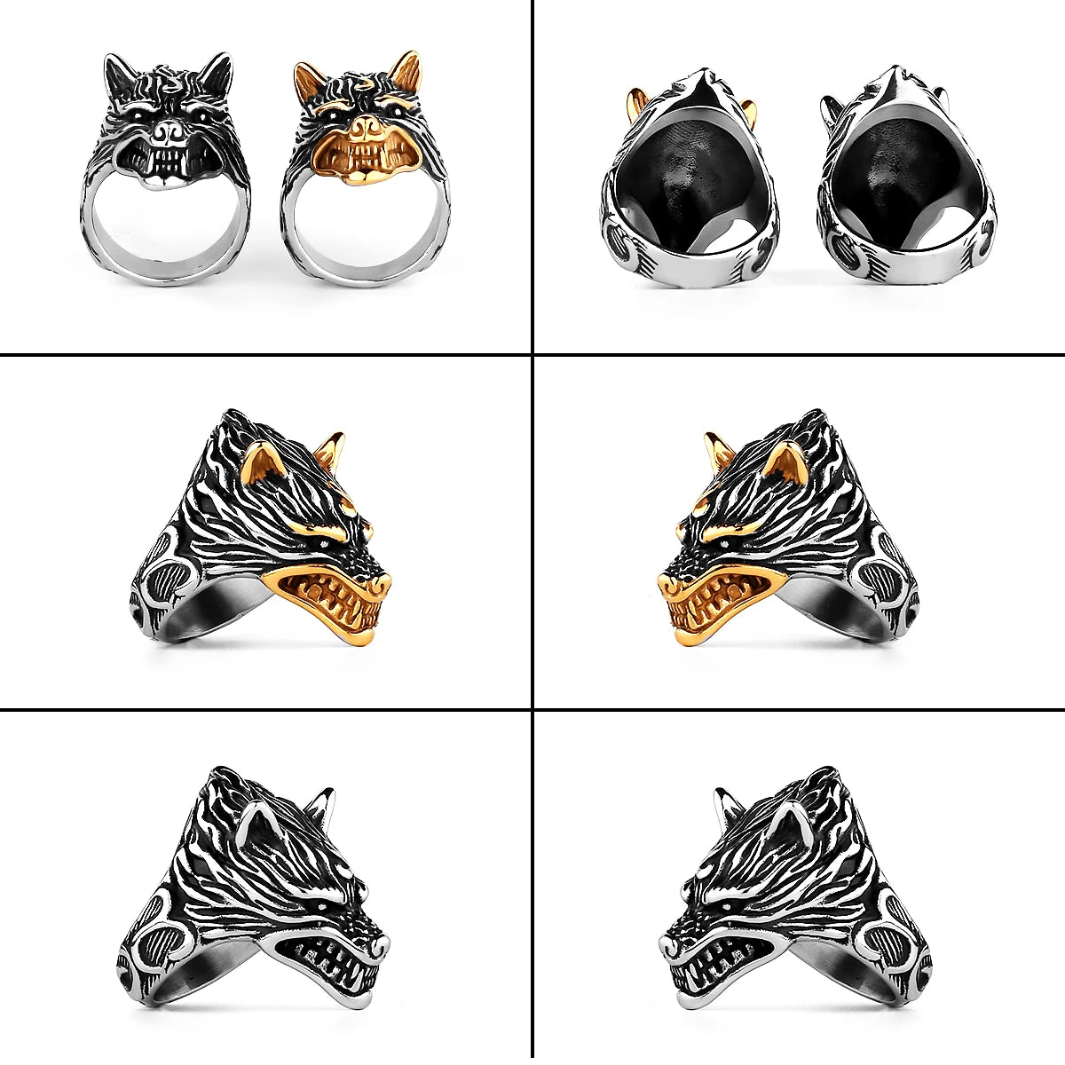 Anneaux Loupe des Marais Fenrir fils de Loki Acier Inoxydable