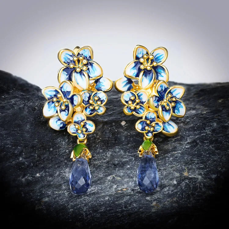 Set Bijoux fleurs de printemps Bague/Boucle d'oreilles/Pendentif