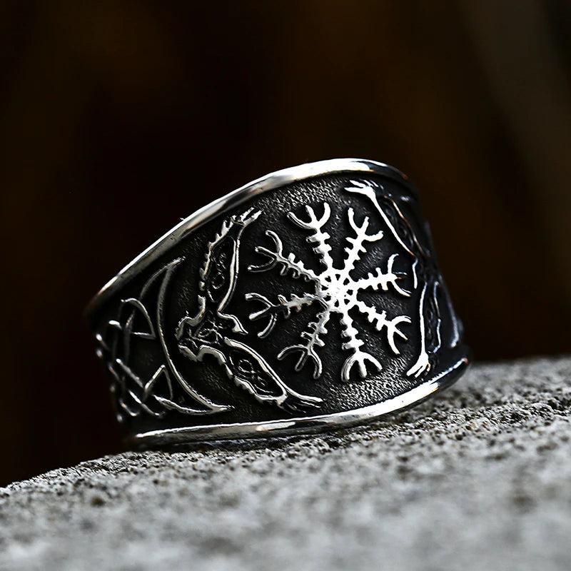 Beier 316L Stainless steel nose viking men ring Norse Amulet Pagan Odin Amulet Vegvisir scandinavian fashion jewelry BR8-751