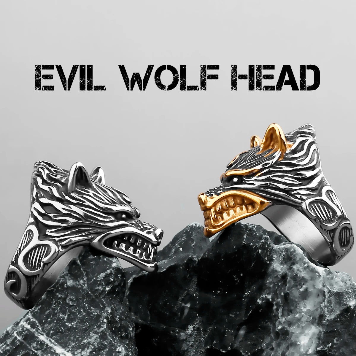 Anneaux Loupe des Marais Fenrir fils de Loki Acier Inoxydable