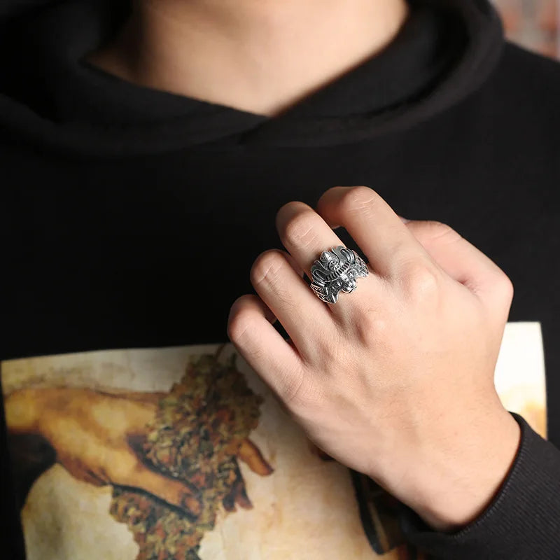 Bague Ajustable Chat Samurai