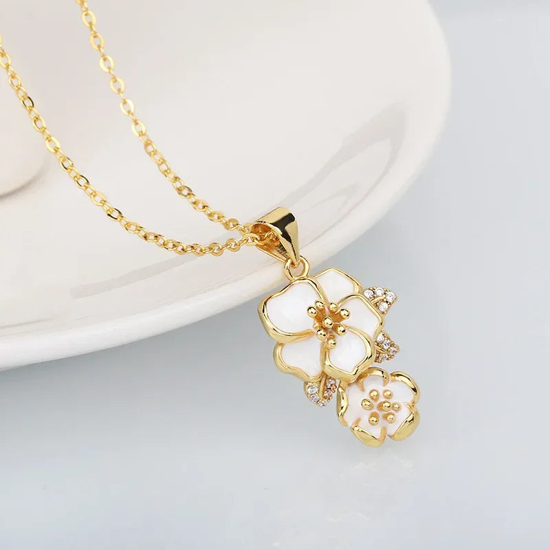 Pendentif Fleurs de Jasmin Argent S925&Zirconium