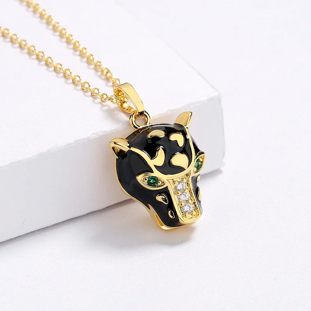 Pendentif Panthère Noire – Regard d'Émeraude Argent S925