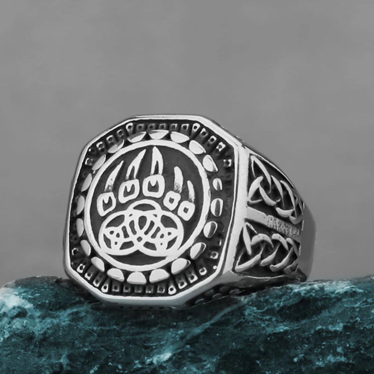Viking Wolf Claw Rune Ring Men Women Norwegian Animal Bear Claw Amulet Ring Stainless Steel Scandinavian Jewelry Gift