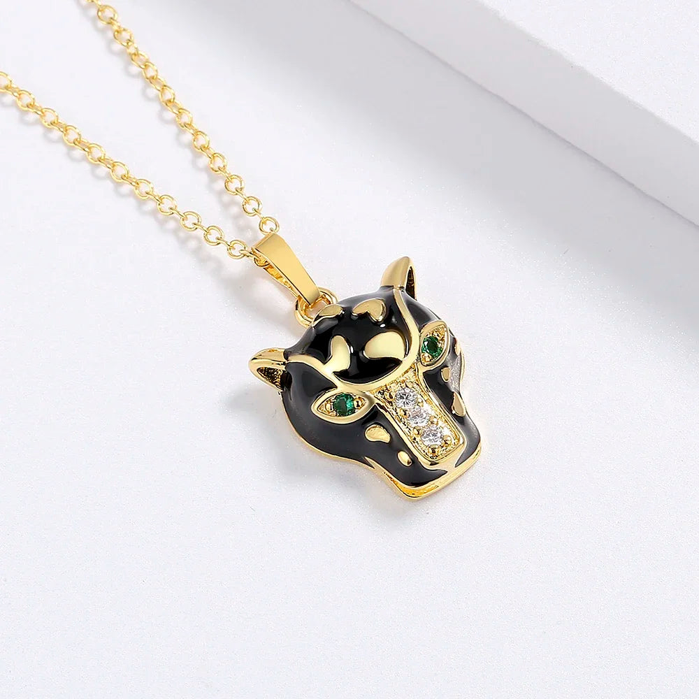 Pendentif Panthère Noire – Regard d'Émeraude Argent S925