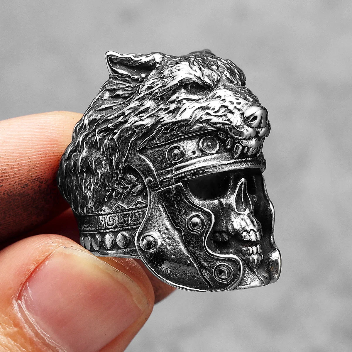 Anneaux Soldat Antique Skull&Bown