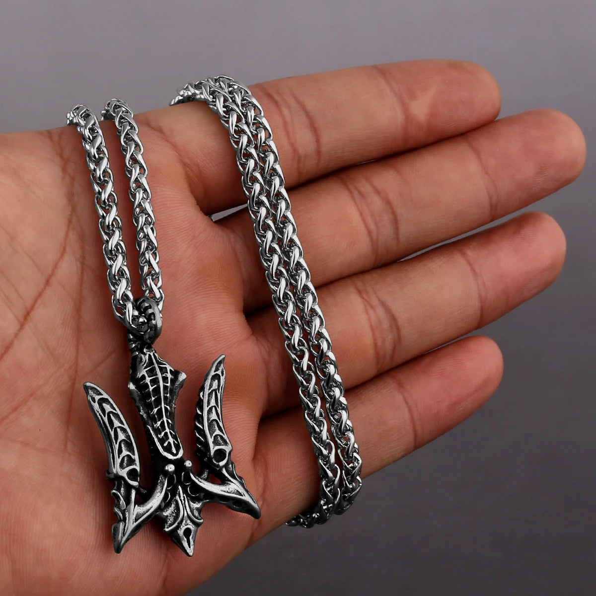 Stainless Steel Viking Axe Pendant Necklace Men's Celtic Valknut Imitation Weapon Mixed Gold Color Jewelry Gift for Boyfriend