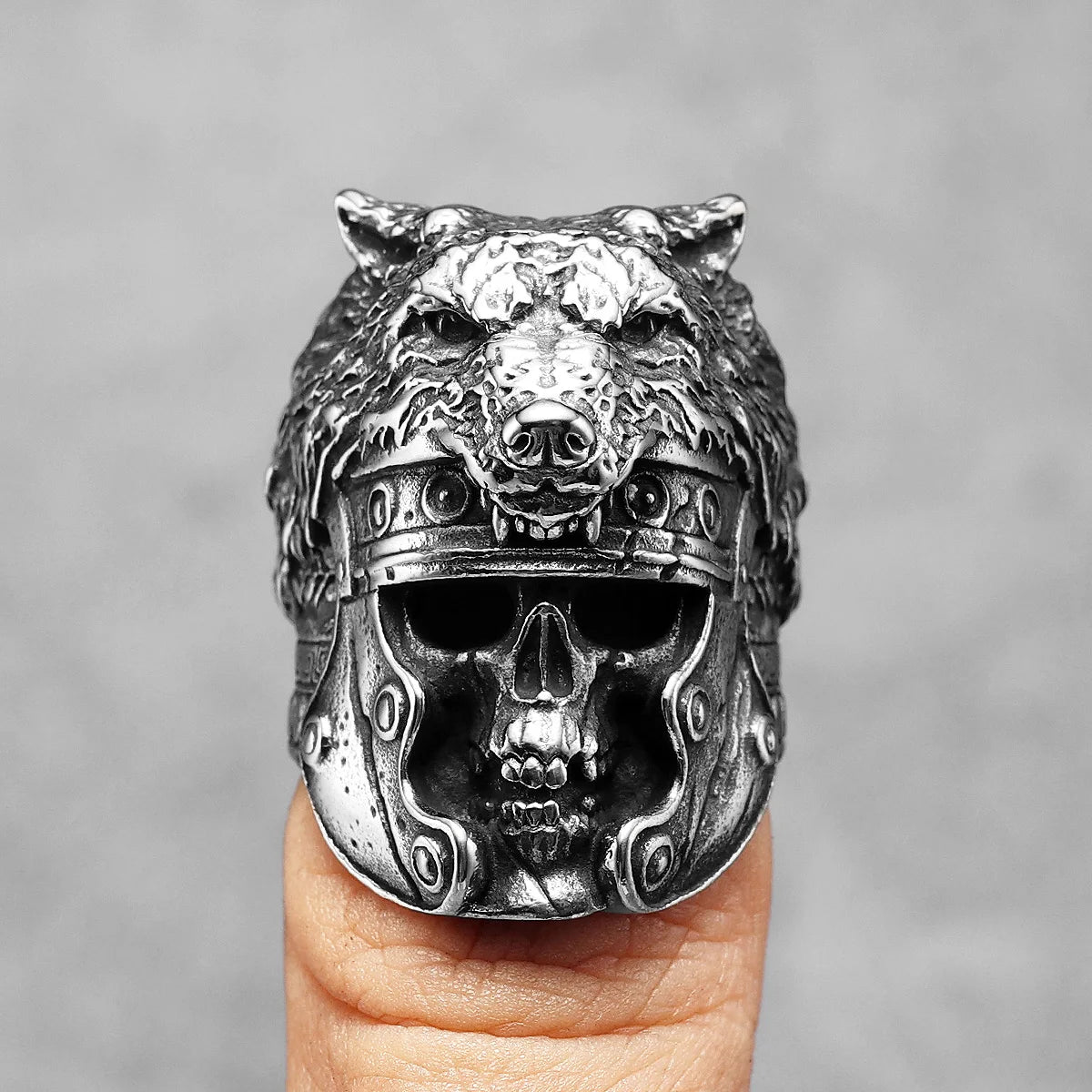 Anneaux Soldat Antique Skull&Bown