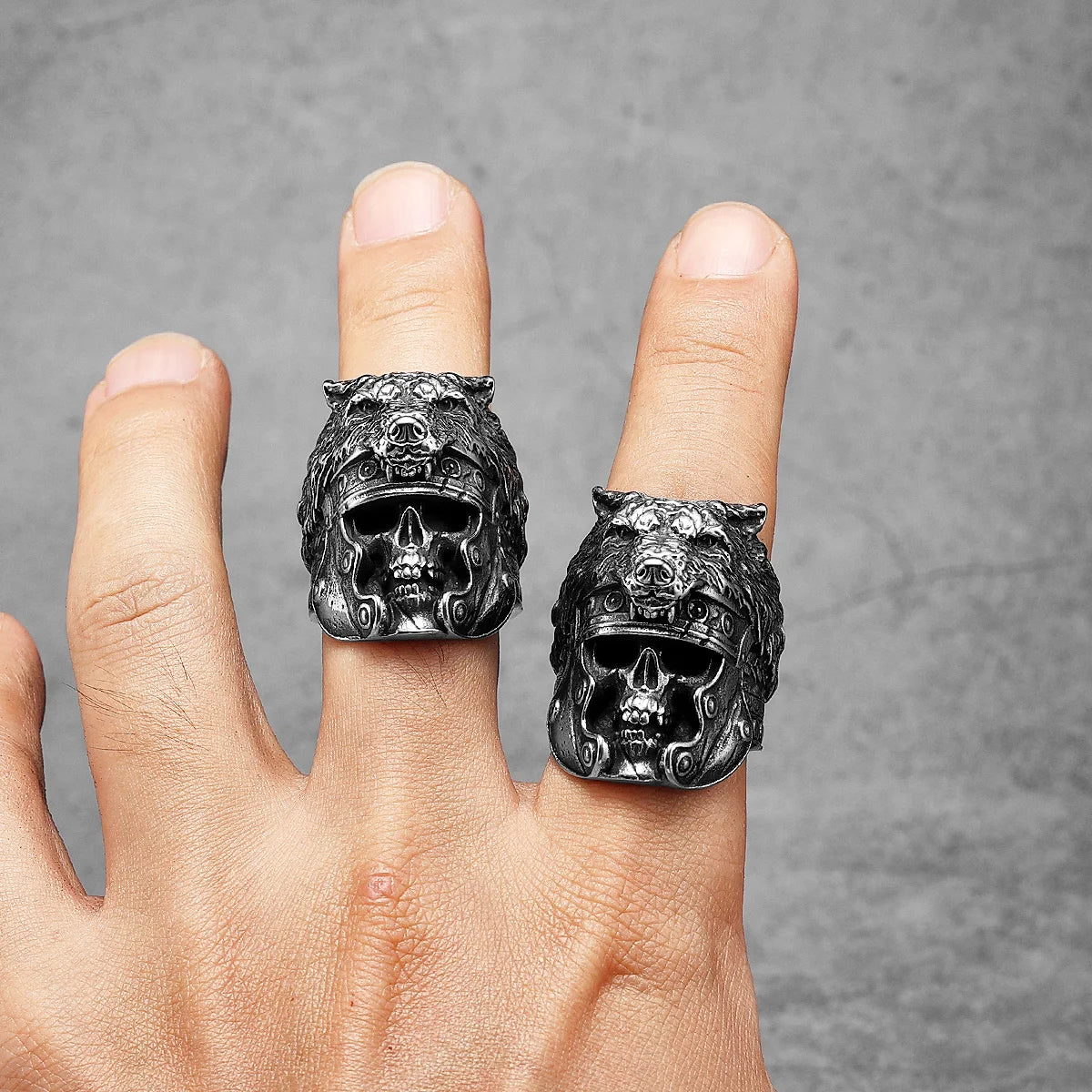 Anneaux Soldat Antique Skull&Bown