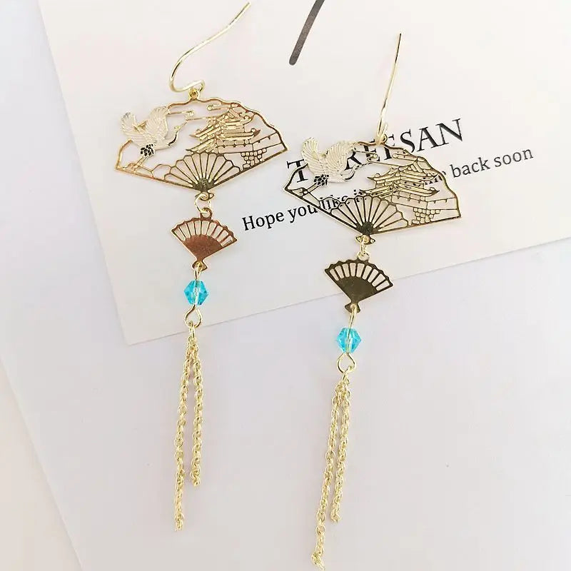Boucle d'oreilles dépareillé style coréen Oiseaux