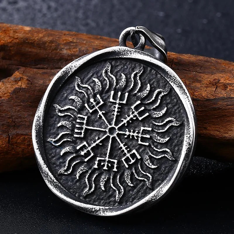 Amulette Rune Nordic style Retro Acier Inoxydable