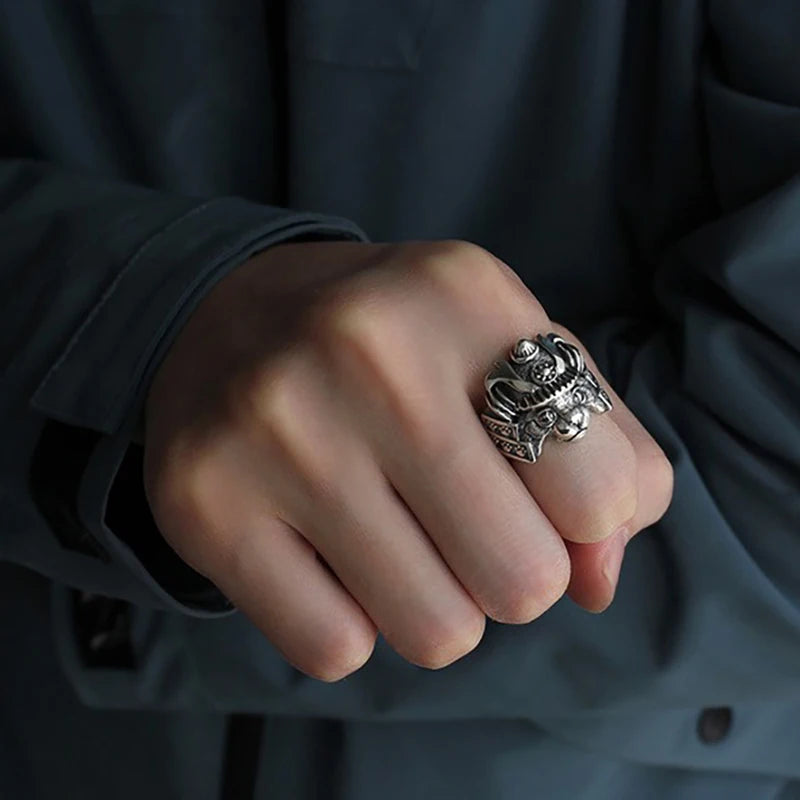 Bague Ajustable Chat Samurai