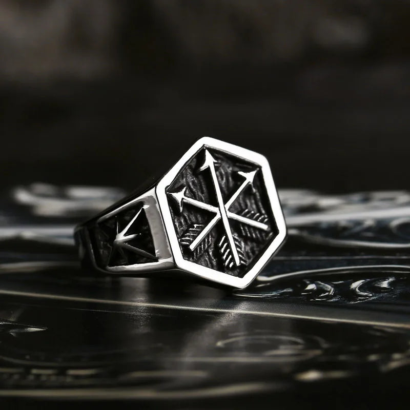 Beier New Store 316L Stainless Steel Viking Cross Compass Runic Pirate Men's Ring Nautical Fashion Jewelry Dropshipping BR8-108R