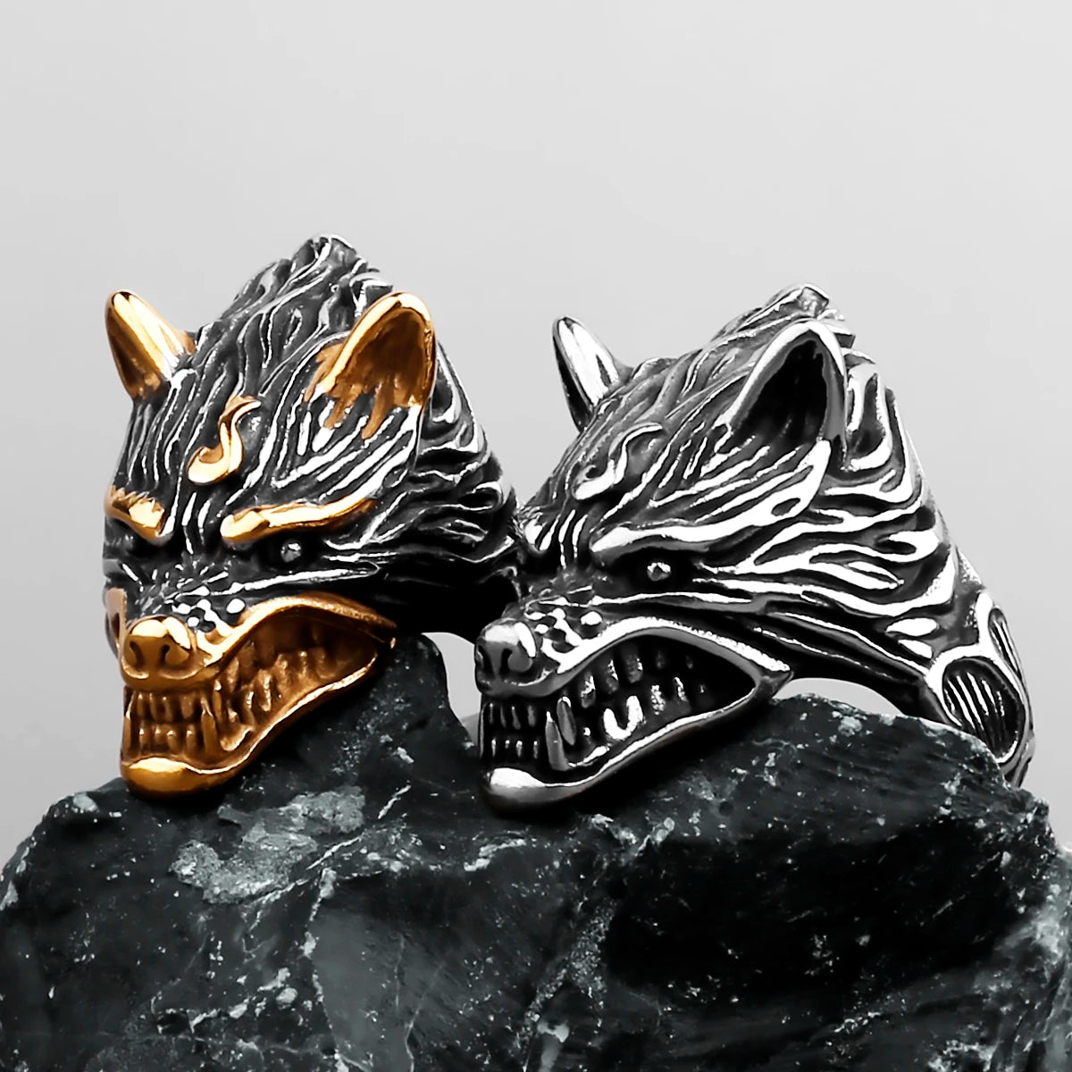Anneaux Loupe des Marais Fenrir fils de Loki Acier Inoxydable