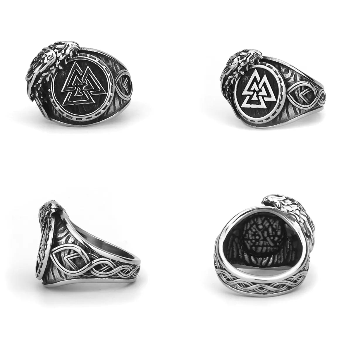 Anneaux Valknut crow
