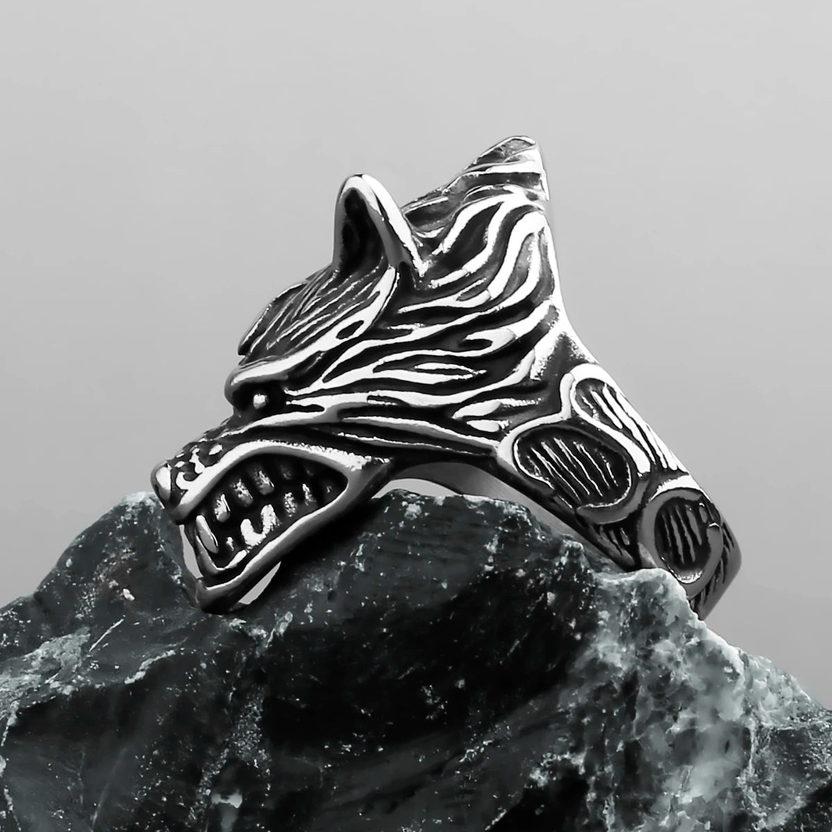 Anneaux Loupe des Marais Fenrir fils de Loki Acier Inoxydable